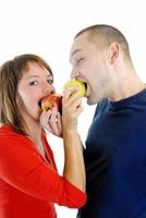 healthy couple with apple photo