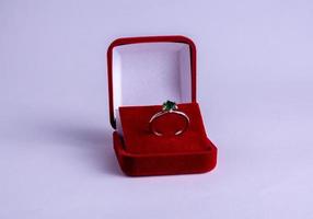 diamond ring on velvet photo