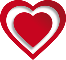 Red Paper Cut Heart Style png