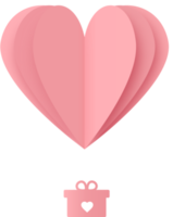 corte de papel de globo de aire caliente de corazón rosa, globo de aire caliente en forma de corazón png