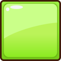 botón cuadrado verde de dibujos animados png