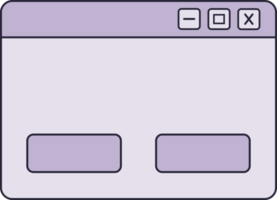 ventana emergente de interfaz de usuario púrpura con dos botones de opciones png