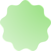 cercle ondulé dégradé vert, bouton cercle ondulé png