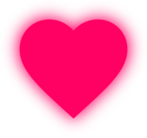 banner de corazón rosa neón, corazón de neón png