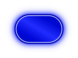 bannière rectangle arrondi bleu néon, rectangle arrondi néon png