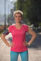 jogging woman portrait photo