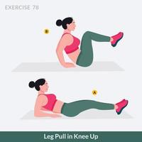 Leg Pull in Knee Up exercise, Woman workout fitness, aerobic and exercises.