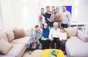 portrait of happy modern muslim family photo