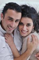 happy young couple relax at home photo