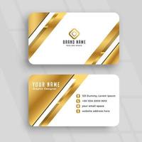 diseño de tarjeta de visita simple con color dorado vector