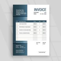 simple business invoice template design vector