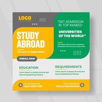 social media post study abroad vector