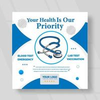 health care social media banner template design vector
