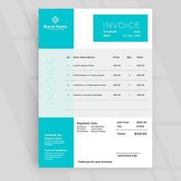 modern invoice template design vector