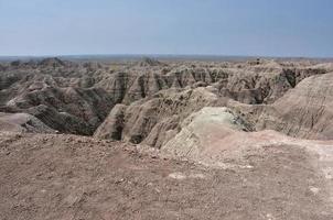 Scenic View of Rural Sandstone Mounds in the Badlands photo