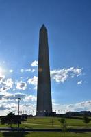 impresionantes vistas del monumento a washington al atardecer foto