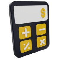 illustration 3d de la calculatrice png