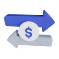 Geldtransfer 3D-Darstellung png