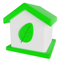 illustration 3d de la maison verte png