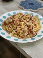 Blue swimmer crab linguine photo