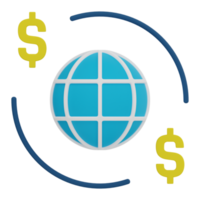 3D-Darstellung des globalen Geldes png