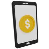 illustration 3d de paiement mobile png