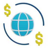 Global Money 3D Illustration png