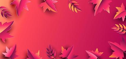fondo floral de otoño con hojas de papel. diseño para banner de venta de temporada de otoño, póster o tarjeta de felicitación del día de acción de gracias, invitación al festival vector