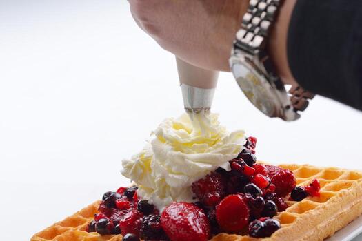 oblea de frutas de cerca foto