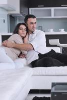 happy young couple relax at home photo