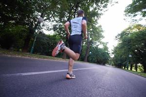 man jogging outside photo