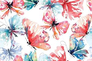 Seamless pattern of butterflies paint with watercolor.For designing colorful fabric patterns and wallpaper.Background abstract fantasy.Flying insects background. vector