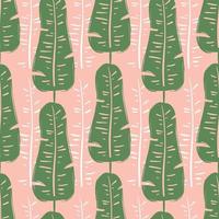 Seamless pattern with tropical leaves vector