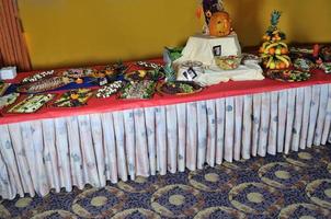 Catering food arrangement on table photo