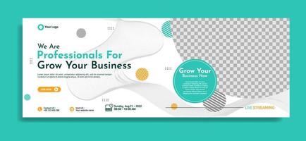 Business webinar horizontal banner template design vector