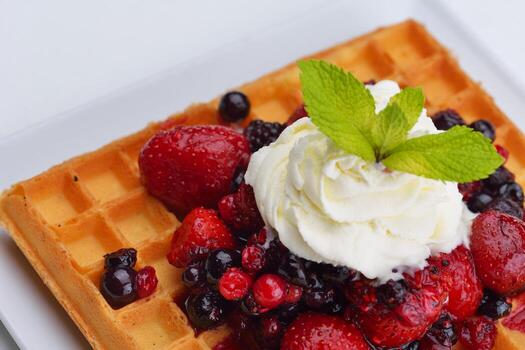 oblea de frutas de cerca foto