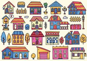 house doodle objects vector illustration for banner