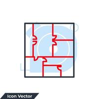 ilustración de vector de logotipo de icono de plano de planta. plantilla de símbolo de arquitectura blueprint para colección de diseño gráfico y web