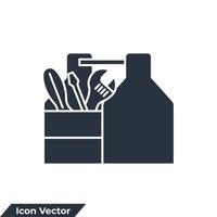 toolbox icon logo vector illustration. Tool box symbol template for graphic and web design collection