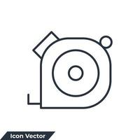 tape measure icon logo vector illustration. Measurement tape symbol template for graphic and web design collection