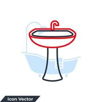 fregaderos icono logo vector ilustración. plantilla de símbolo de lavabo de baño para colección de diseño gráfico y web