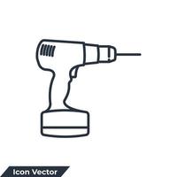 drill icon logo vector illustration. Screwdriver, power drill symbol template for graphic and web design collection