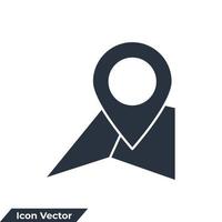 ilustración de vector de logotipo de icono de ubicación. plantilla de símbolo de mapa y punto pin para la colección de diseño gráfico y web