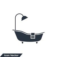 bathtub icon logo vector illustration. bathtub sign symbol template for graphic and web design collection