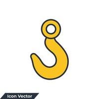 crane hook icon logo vector illustration. Crane symbol template for graphic and web design collection