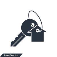 ilustración vectorial del logotipo del icono de la llave de la casa. plantilla de símbolo de llave de casa para la colección de diseño gráfico y web vector