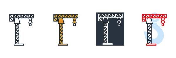 tower crane icon logo vector illustration. tower crane symbol template for graphic and web design collection