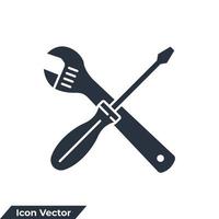 tools icon logo vector illustration. Setting symbol template for graphic and web design collection