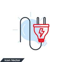 Ilustración de vector de logotipo de icono de enchufe. plantilla de símbolo de signo de enchufe eléctrico para la colección de diseño gráfico y web