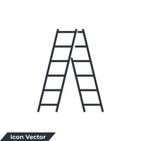 stepladder icon logo vector illustration. stepladder symbol template for graphic and web design collection